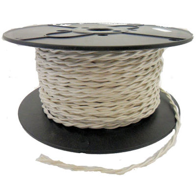 TWISTED WHITE RAYON LAMP WIRE